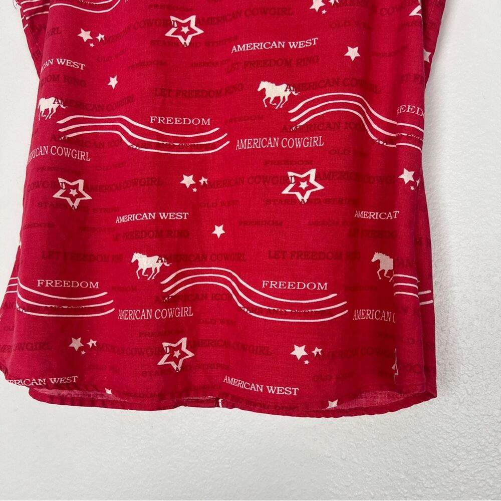Wrangler Blues | Western Shirt Vintage American Cowgirl Red White Festival M - Picture 9 of 12